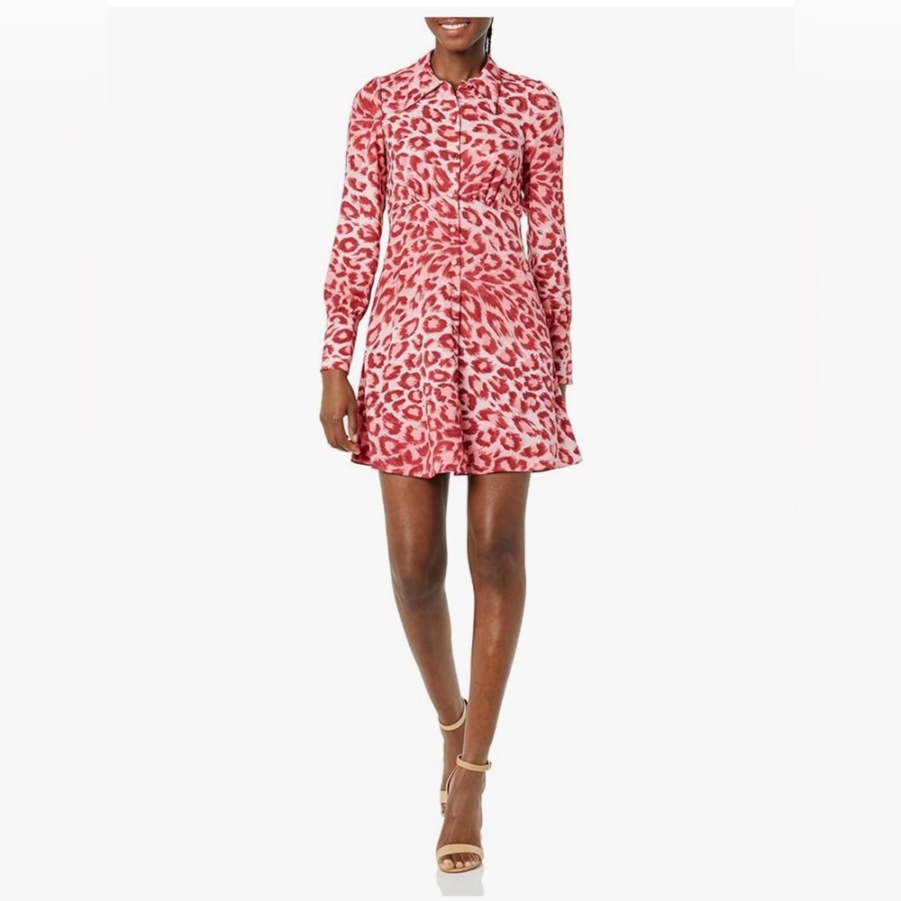 Kate Spade New York Panthera Shirt Dress in a Pink Leopard Print